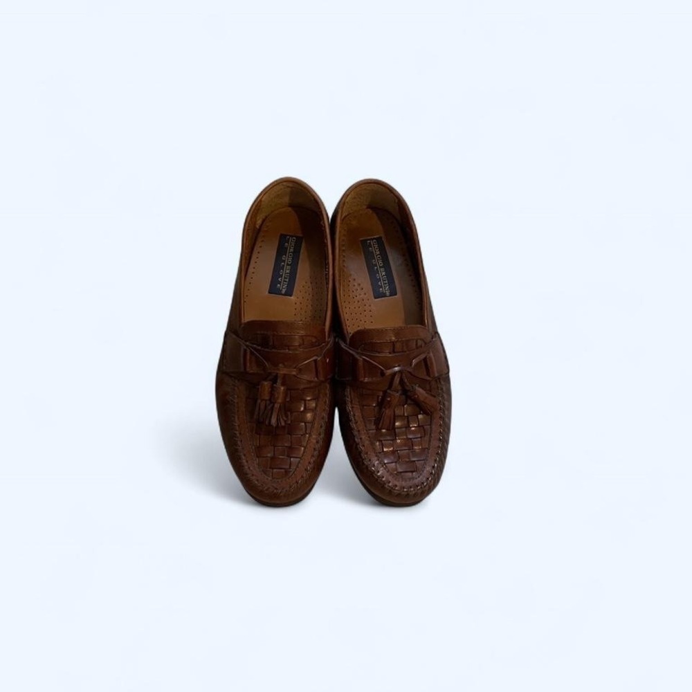 Brown woven leather loafers size 8.5 by Giorgio Brutini